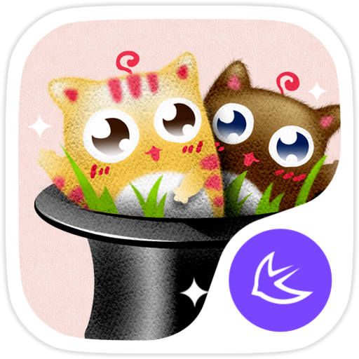 Cute cats stickers theme أيقونة