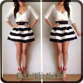Black and White Mini Skirt 1.0
