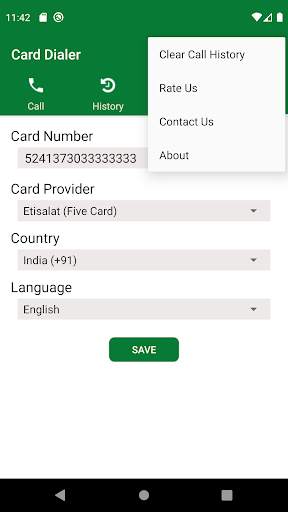 Five Card Dialer  (Etisalat) 7 تصوير الشاشة