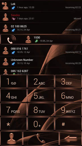 Dialer MetalGate Orange theme 3 تصوير الشاشة