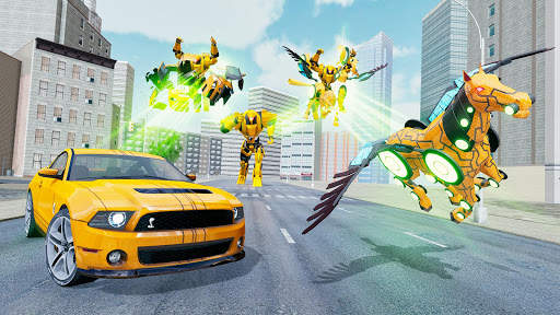 Flying Horse Robot: Muscle Car transform Game screenshot 3