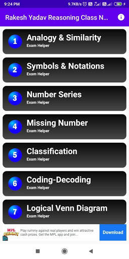 Rakesh Yadav Reasoning Class Notes screenshot 1