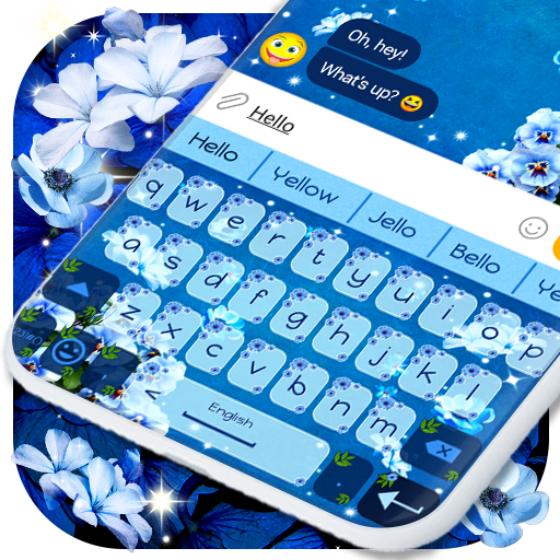 Blue Flowers Keyboard 🌼 Flower Theme Keyboards icon
