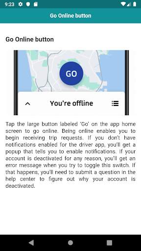 User guide for Uber driver app screenshot 5