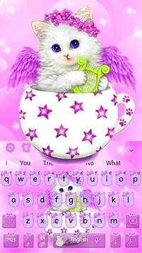 Lovely Pink Kitty Cat Keyboard Theme screenshot 4