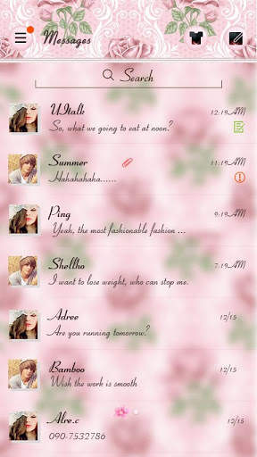 (FREE) GO SMS PRO ROSE THEME screenshot 2