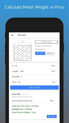 Metal Weight Calculator - Metallo screenshot 3