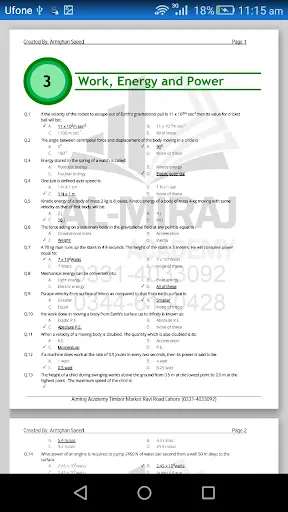 MDCAT Physics MCQs screenshot 4