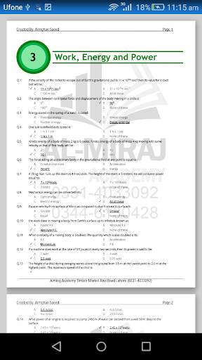 MDCAT Physics MCQs screenshot 4