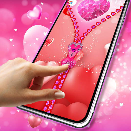 Love zipper lock screen screenshot 6