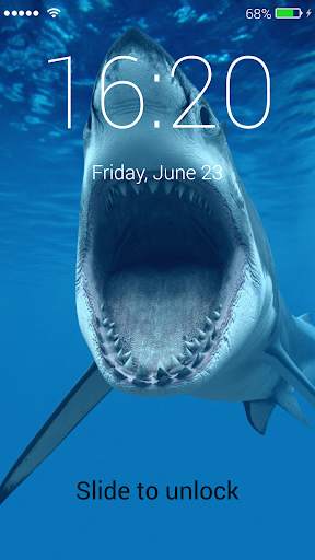 Great White Sharks Slide To Unlock Lock Screen screenshot 1