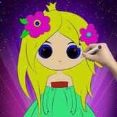 Barbie Doll Coloring Pages Drawing icon