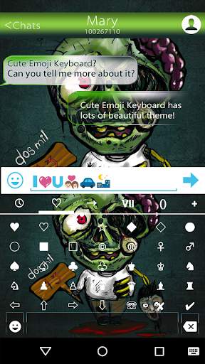 Cute Zombie Emoji Keyboard Theme 3 تصوير الشاشة