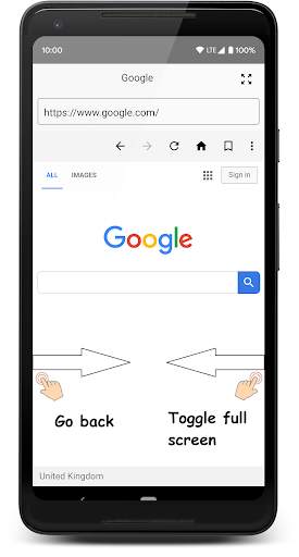 Fullscreen Browser - Gesture based web browser screenshot 2