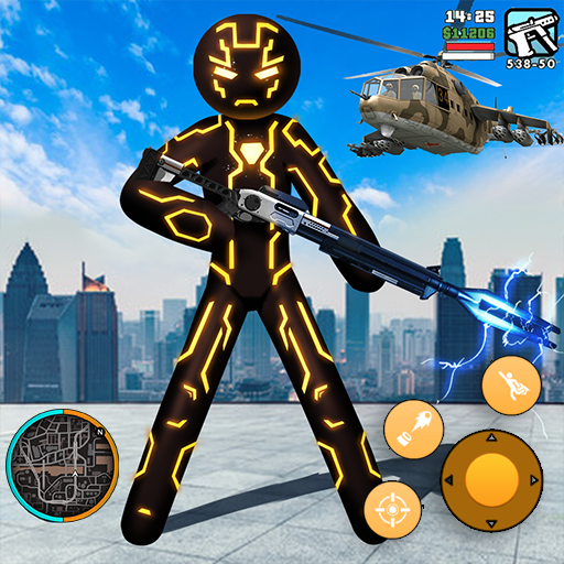 Amazing Neon Iron Stickman Rope Hero Gangstar City icon