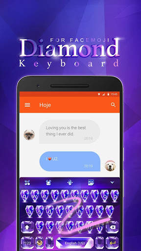 Purple Glitter Diamond Keyboard Theme For Girls screenshot 4