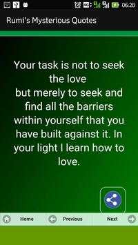 Rumi's Mysterious Quotes screenshot 5