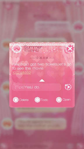 GO SMS PRO PINK HOUSE THEME screenshot 4