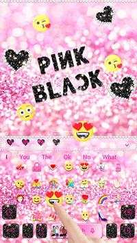 Czarny różowy klawiatury Motyw black pink screenshot 3