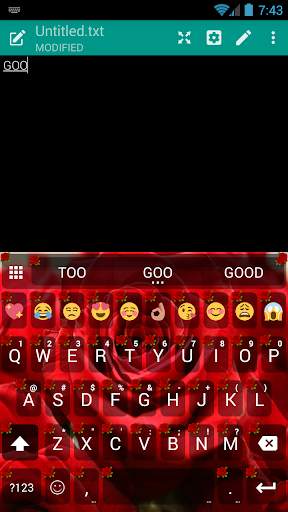 Love Rose Emoji Keyboard Theme screenshot 3