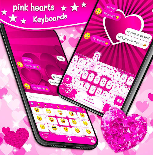 Pink Hearts Keyboard 💕 Love Keyboard Themes screenshot 6