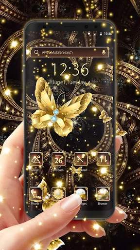 Shine Golden Fantastic Butterfly-APUS Launcher screenshot 4