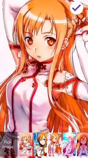 Asuna Cute Girl Anime Wallpaper Sword Screen Lock screenshot 3