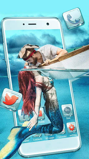 Mermaid, In, Loveथीम HD वॉलपेपर 3D आइकन स्क्रीनशॉट 1