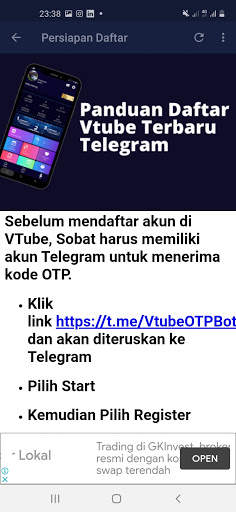Daftar Vtube Terbaru Telegram screenshot 1