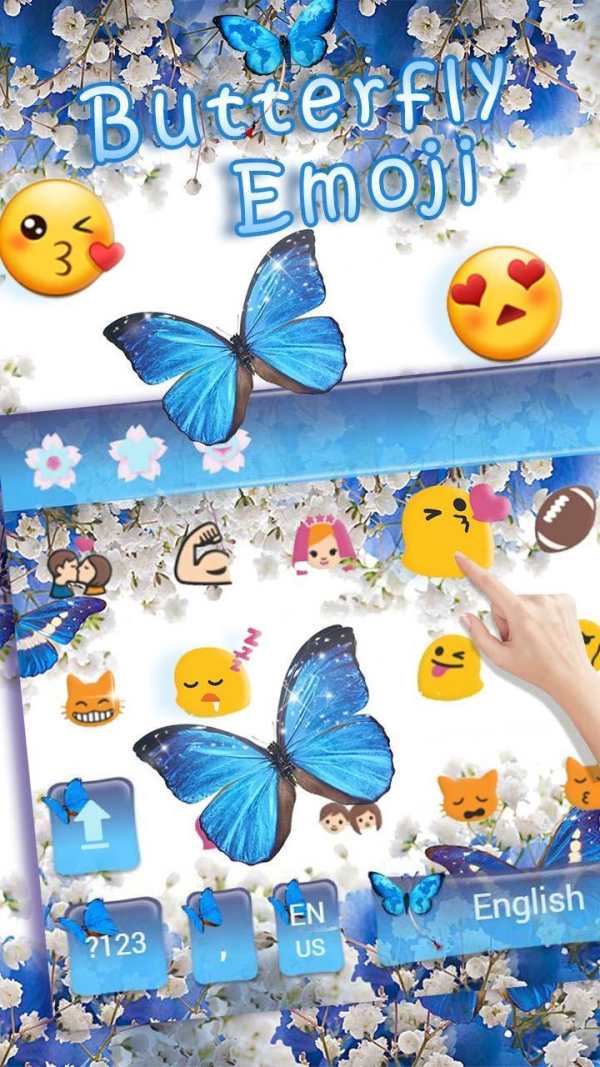 Blue Butterfly Keyboard Theme screenshot 3