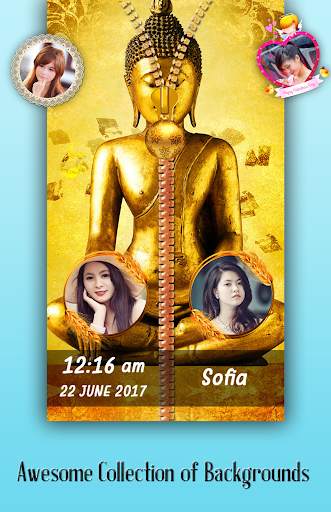 Buddha Zipper Lock Screen 1 تصوير الشاشة