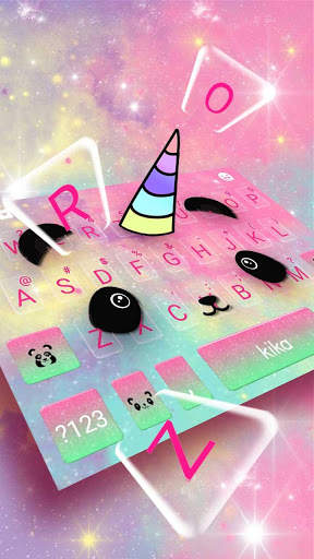Cartoon Unicorn Panda Keyboard Theme screenshot 2