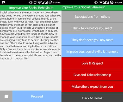 Improve Social Behaviour Demo screenshot 1