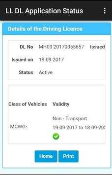 Learning Driving Licence Online Status screenshot 3