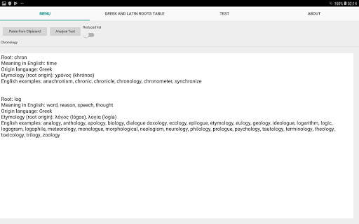 Greek and Latin roots finder screenshot 9