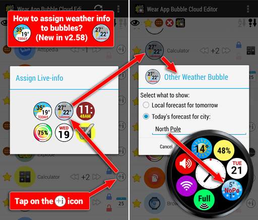Bubble Cloud Tile Launcher Watch face (WearOS) screenshot 14