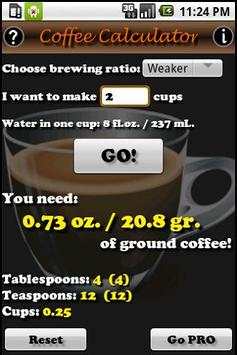 Coffee Calculator Lite screenshot 2