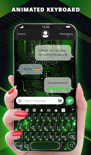 Cyber Green Wallpaper Keyboard screenshot 2