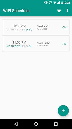 WIFI Scheduler Free screenshot 2