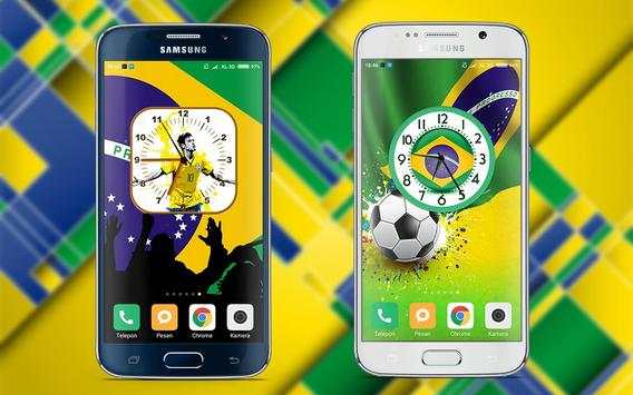 Brazil Football Wallpaper Clock Live screenshot 2