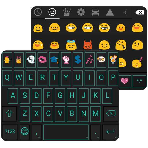 Blue Neon Emoji Keyboard Skin 1.2.4