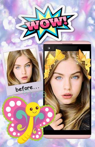 Butterfly Crown Photo Editor Filters Stickers screenshot 3