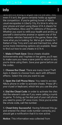 Cheats for GTA IV PC Game screenshot 4