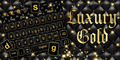 Luxury Golden Black Keyboard Theme screenshot 4
