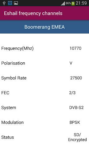 Es'hailSat Frequency Channels स्क्रीनशॉट 3