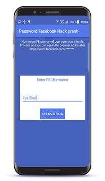Password Facebook Hack prank screenshot 2