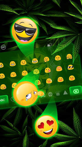 Weed Rasta Skull Smoke Keyboard screenshot 5