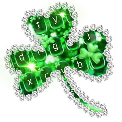 Glitter Green Clover Keyboard 10001004