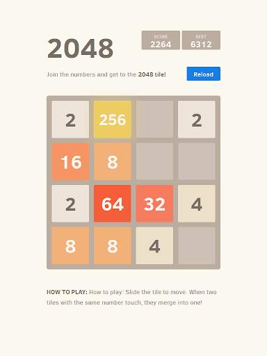 Offline game 2048 screenshot 1