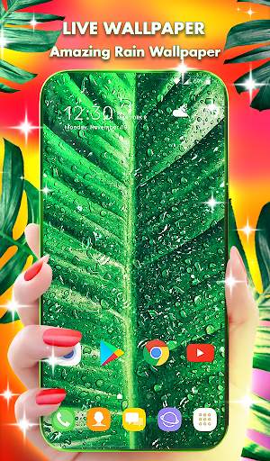 Tropical Rain Live Wallpaper & Animated Keyboard screenshot 1